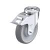 6-5/16 Inch Swivel Caster with Blickle Thermoplastic Rubber Wheel with Polypropylene Core and Stop-Fix Brake