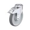 8 Inch Swivel Caster with Blickle Thermoplastic Rubber Wheel with Polypropylene Core and Stop-Fix Brake