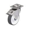 6 Inch Stainless Steel Swivel Caster with Blickle Thermoplastic Polyurethane Wheel and Stop-Fix Brake