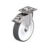 8 Inch Stainless Steel Swivel Caster with Blickle Thermoplastic Polyurethane Wheel and Stop-Fix Brake