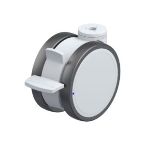 5 Inch Twin Wheel Swivel Caster with Blickle Thermoplastic Polyurethane Wheel with Nylon Core and Stop-Fix Brake