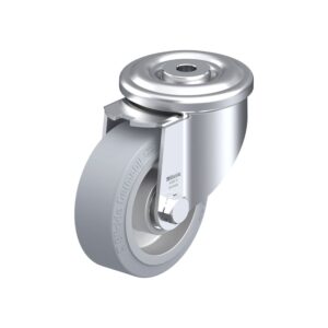 4 Inch Heavy Duty Swivel Caster with Blickle EasyRoll Rubber Wheel and Double Ball Bearing