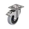 5 Inch Stainless Steel Swivel Caster with Blickle EasyRoll Rubber Wheel and Stop-Fix Brake