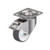 4 Inch Stainless Steel Swivel Caster with Blickle Thermoplastic Polyurethane Wheel with Double Ball Bearing and Stop-Fix Brake