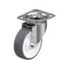 5 Inch Stainless Steel Swivel Caster with Blickle Thermoplastic Polyurethane Wheel and Double Ball Bearing