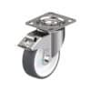 5 Inch Stainless Steel Swivel Caster with Blickle Thermoplastic Polyurethane Wheel with Double Ball Bearing and Stop-Fix Brake