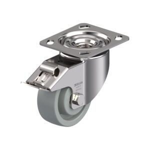 4 Inch Stainless Steel Swivel Caster with Nylon 6 Wheel with Double Ball Bearing and Stop-Fix Brake