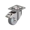 4 Inch Stainless Steel Swivel Caster with Blickle Thermoplastic Rubber Wheel with Polypropylene Core and Stop-Fix Brake