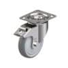 5 Inch Stainless Steel Swivel Caster with Blickle Thermoplastic Rubber Wheel with Polypropylene Core and Stop-Fix Brake