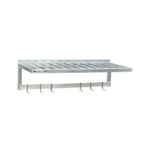 Commercial T-Bar Pot Rack Shelf – Aluminum Wall Mounted Shelf – 20 In. Deep