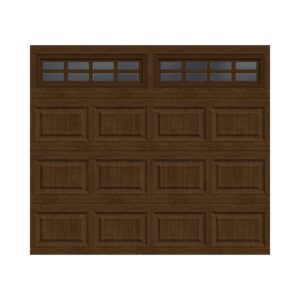 walnut faux wood garage door with deadstock discount