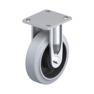 6-5/16 Inch Industrial Rigid Caster with Blickle EasyRoll Rubber Wheel