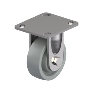 4 Inch Stainless Steel Rigid Caster with Blickle Nylon 6 Wheel