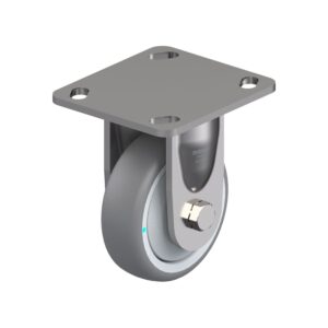4 Inch Stainless Steel Rigid Caster with Blickle Thermoplastic Rubber Wheel