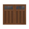walnut and mahogany wood residential garage door