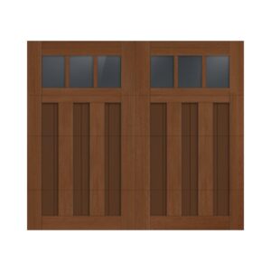 walnut and mahogany wood residential garage door
