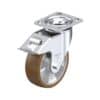 Six Inch Swivel Caster with Blickle Besthane Polyurethane Wheel and Stop Fix Brake