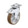 Eight Inch Swivel Caster with Blickle BEsthane Polyurethane Wheel and Stop Fix Brake