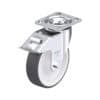 Six and 5/16 Inch Swivel Caster with Blickle Thermoplastic Polyurethane Wheel and Stop Fix Brake