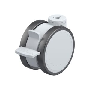 5 Inch Twin Wheel Swivel Caster with Blickle Thermoplastic Polyurethane Wheel and Stop-Fix Brake