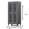 Dimension graphic for a 36 x 24 x 78 ventilated storage cabinet