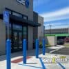 Steel Pipe Bollard in Front of a Bank