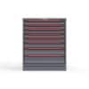 Front view of 30 in. red cabinet