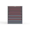Front view of 14 gauge red cabinet