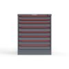 Front view of 30 in. wide red cabinet