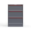 Front view of 44 in. Tall Cabinet with red handles