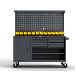 12-Gauge Mobile Bin Workbench With 3 Shelves and 6 Drawers from Barron Equipment