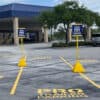 Pyramid Sign Base in use in parking spot