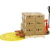 Low-profile floor pallet spinner for industrial applications