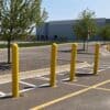 One fourth inch nominal thick bollard cover in use in parking lot