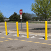 Bollards Protecting Crosswalk in a Parking Lot
