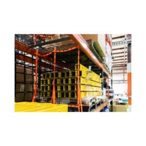 Vertical warehouse pallet rack divider net from Barron Equipment