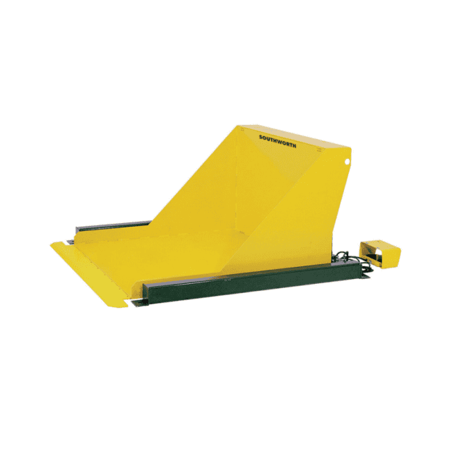 Container and pallet tilter with pan platform from Barron Equipment