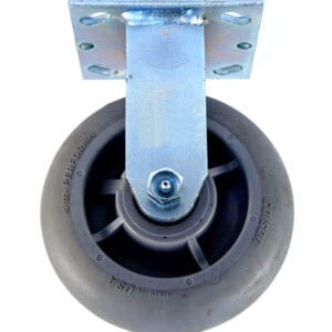 6 Inch Industrial Rigid Caster with Rubber Wheel and Roller Bearing from Barron Equipment