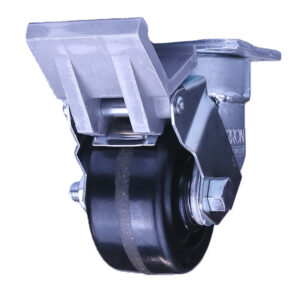 4 Inch Kingpinless Swivel Caster with Phenolic Wheel – Roller Bearing – Face Contact Brake from Barron Equipment