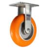 8 Inch Kingpinless Rigid Caster with Polyurethane Wheel, Large Top Plate and Long Fork from Barron Equipment