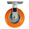 8 Inch Kingpinless Rigid Caster with Polyurethane Wheel, Large Top Plate and Long Fork from Barron Equipment