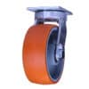 8 Inch Heavy Duty Kingpinless Swivel Caster with Flat Tread Polyurethane Wheel and Large Top Plate from Barron Equipment
