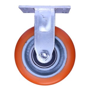 8 Inch Heavy Duty Kingpinless Rigid Caster with Radius Tread Polyurethane Wheel from Barron Equipment