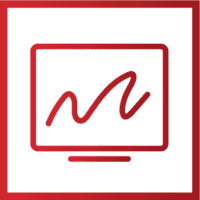 Dynamic LCD Screen with red frame red gradient