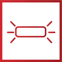 High Visibility LED Light Bar Icon with frame red gradient