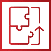 Modular and Upgradable Icon with frame red gradient