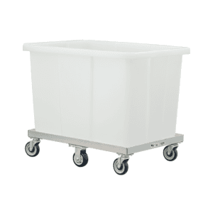 Heavy Duty Plastic Bulk Tub Dolly with Tub on it from Barron Equipment