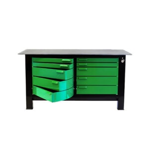 2 Bay Workbench with 2-2 casters