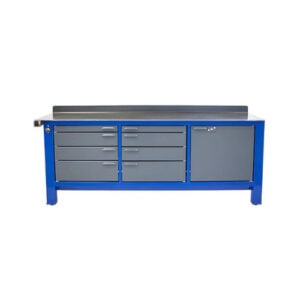 black 3 bay workbench 10 ft. long tabletop