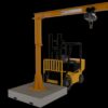 Jib crane with forklift load handling